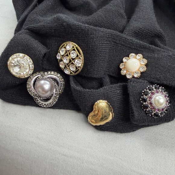 MARC JACOBS The Jewelled Button Cardigan Black SIZE XS Wool Cashmere Sweater - Picture 12 of 16